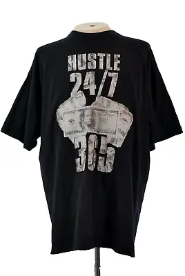 Buy Black T Shirt Hustle 24/7 Money Print Casual Short Sleeve Crew Neck XXL • 4.99£