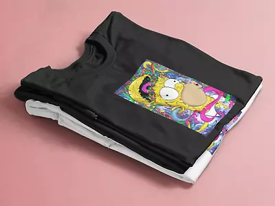 Buy The Simpsons Homer Donut Graphic Print Tshirt S,M,L,XL,XXL • 15.99£
