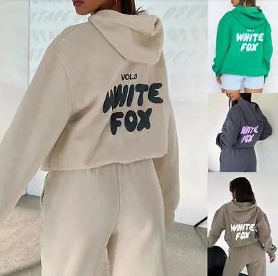 Buy 2pcs Tracksuits Womens White Fox Hoodies Birthday Gift Long Sleeve Tops Pants • 28.99£