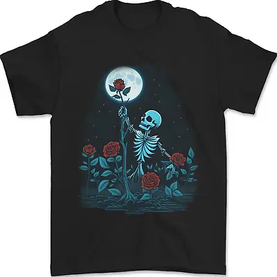 Buy Rose From The Dead Skeleton Skull Graveyard Mens T-Shirt 100% Cotton • 7.99£