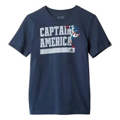 Buy Adidas X Marvel T Shirt Age 9 - 10 Captain America Charcoal Grey Top Rare • 10.54£