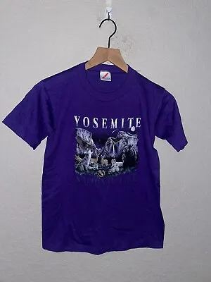 Buy Youth 90s Vintage Yosemite National Park Nature Animal Purple Shirt Children L L • 12.01£