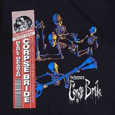 Buy New Corpse Bride Skeleton Band Black Tshirt XL Tim Burton Halloween Unisex • 18.99£