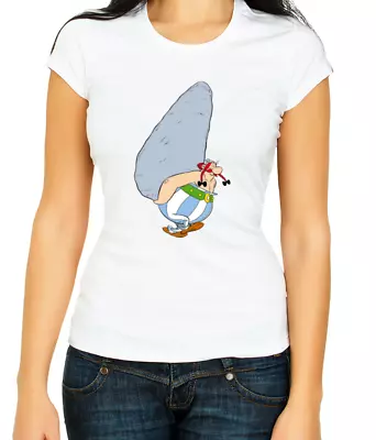 Buy Obelix Carrying Stones W/B  Women's 3/4 Short Sleeve T-Shirt H518 • 10.98£