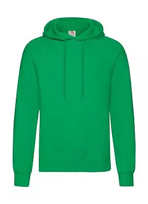 Buy Adults Fruit Of The Loom Kelly Green Unisex Classic Hoodie Hooded Sweatshirt • 5.95£