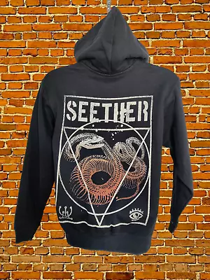 Buy New Seether Rock Band Black Full Zip Hoodie Sweater Size Small Tour • 24.99£