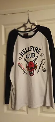 Buy Hellfire, Stranger Things, Long Sleeved T Shirt, Large 100% Cotton • 1£