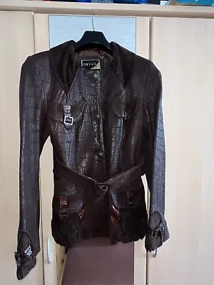 Buy Ladies Real Leather Jacket With Croc Effect In Size Large • 70£