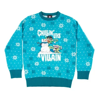 Buy DC Comics Chillin Like A Villain Kids 13+ Ugly Christmas Sweater Robin Joker • 10.23£