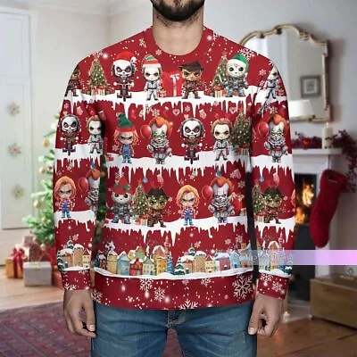 Buy Christmas Gifts, Horror Movie Ugly Sweater, Halloween Sweater, Scary Movie Chris • 36.85£