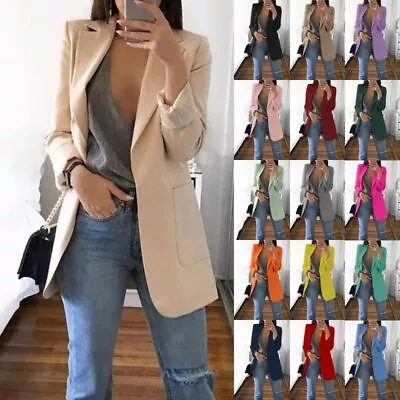Buy Blazer Slim Womens Work OL Jacket Ladies Long Sleeve Outwear Suit Coat Plus Size • 25.33£