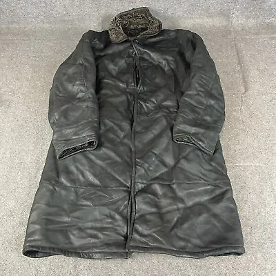 Buy VINTAGE Sheepskin Jacket Mens Medium Black Coat Leather Heavy Thick Matrix • 26.24£