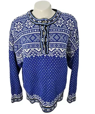 Buy L.L. Bean Fair Isle Nordic Snowflake Cardigan Sweater Heavy Cotton Women’s L • 28.30£