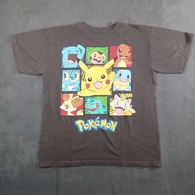 Buy Pokemon Shirt Youth Gray Pikachu 2015 Bulbasaur Charmander Meowth Wobbuffet • 8.02£