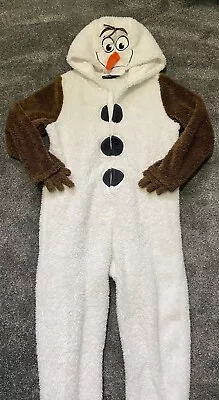 Buy Boys/Girls Olaf Disney One Piece Pyjamas Age 10-11 Years Excellent Condition • 0.99£