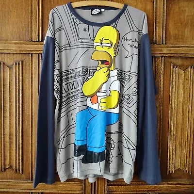 Buy Mens Simpsons Long Sleeve Graphic T Shirt (Matt Groening) 2010 LARGE Grey VGC • 9.99£