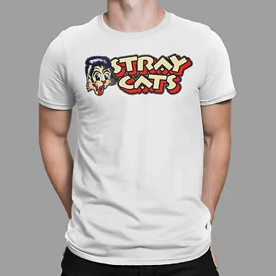 Buy Stray Cats T-Shirt Rockabilly Rock Biker Band Retro Cult Concert Tee Logo Gift • 7.97£
