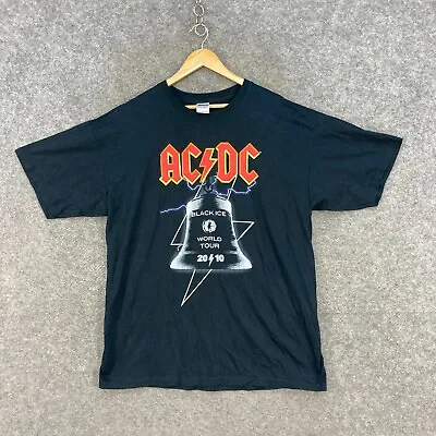 Buy Vintage ACDC T-Shirt 2010 Black Ice Tour Short Sleeve Gildan Mens Size XL 33519 • 37.89£