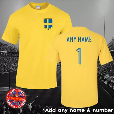Buy Sweden Personalised Football T-shirt World Cup Euros Adults Kids Soccer • 11.95£