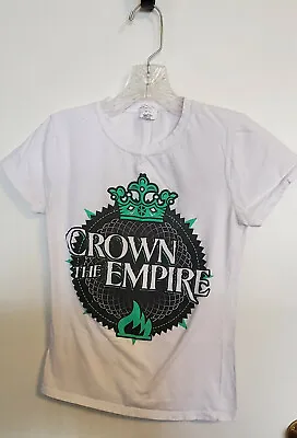 Buy Crown The Empire Band T-Shirt White Juniors Size Medium • 3.14£