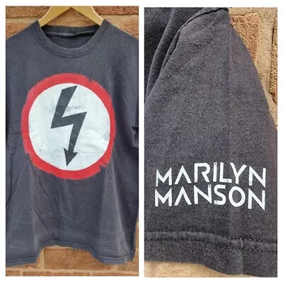 Buy Marily Manson T Shirt 2012 Bolt Official Merch With Sleeve Print MEDIUM  • 29.99£