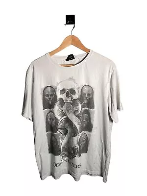Buy Primark Harry Potter Death Eaters T-shirt Unisex Size L White With Graphic Print • 0.99£