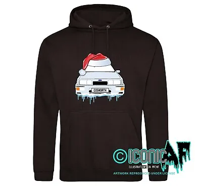 Buy IconicAF Santa Hat Mk1 Sierra Cosworth Car Art Christmas Mens Hoodie Xmas Gift • 26.95£