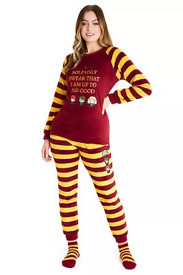 Buy Harry Potter Womens Pyjamas, Fleece Loungewear Fluffy Socks Gift Set • 27.49£
