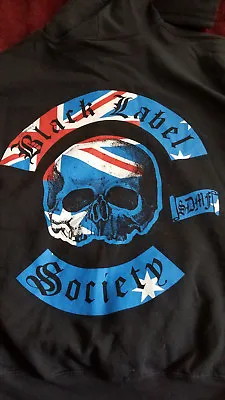 Buy Black Label Society BLS Australian Chapter Black Zip Up Hoodie Size L Zakk NEW! • 194.61£