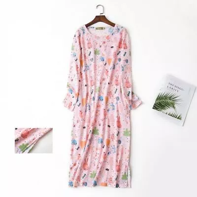 Buy Women's Oversize Sleep Shirt T-Shirt Night Gown Knitted Cotton Nightshirt Dress • 16.18£