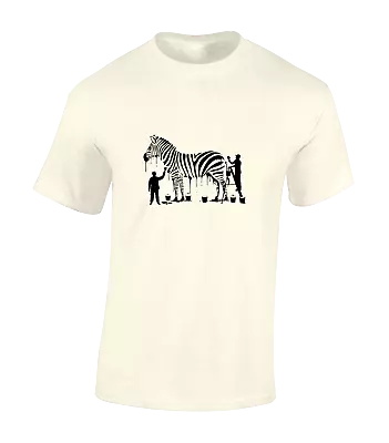 Buy Zebra Painting Mens T Shirt Cool Design Funny Joke Banksy Graffiti Artist Art • 7.99£