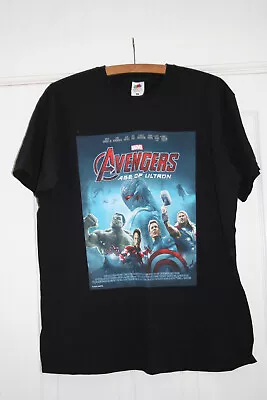 Buy Black Marvel Promo T Shirt Avengers Age Of Ultron Size L NWOT • 4£