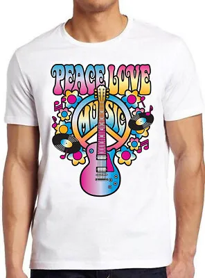 Buy Peace Love Music Guitar Funny Meme Gift Tee T Shirt M720 • 6.35£
