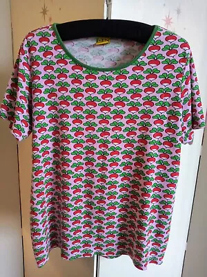 Buy DUNS SWEDEN Radish Design Organic Cotton T-Shirt, L, Good Used Condition • 12.79£