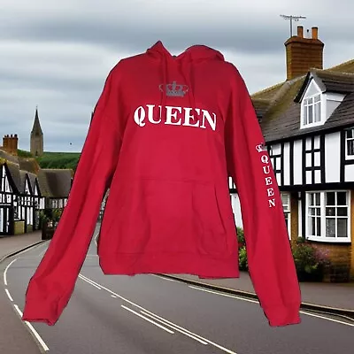 Buy QUEEN SWEATSHIRT Historic Royal Palaces  The Queen  Crown RED HOODIE 2XL XXL • 16.09£