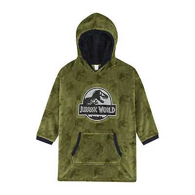 Buy Jurassic World Boys Hoodie, Oversized Fleece Kids Hoodie Lounge Gown, One Size • 23.95£