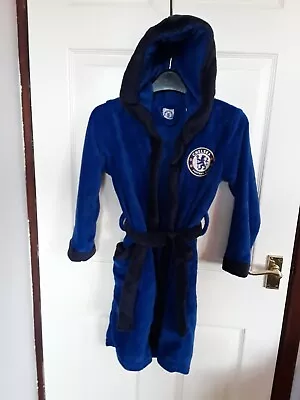 Buy Chelsea Football Club Dressing Gown With Hoody & Belt Age 7/8 Years • 10.99£