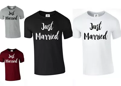 Buy Just Married Mr Mrs Hubby Wifey King Queen Tshirt  ( JUST MARRIED , T-SHIRT ) • 5.99£
