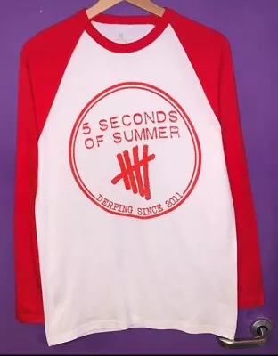 Buy 5 Seconds Of Summer T Shirt Long Sleeve Pop Rock Band Merch Ladies Size M 5SOS • 14.30£