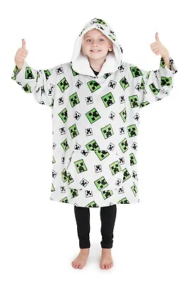 Buy Minecraft Oversized Blanket Hoodie, Fleece Dressing Gown For Boys Girls • 18.49£