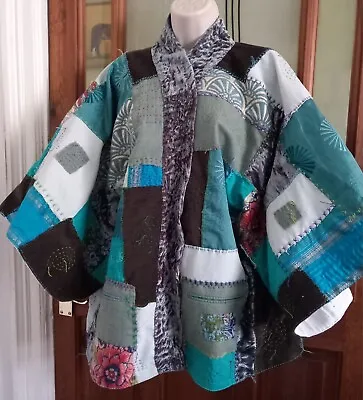 Buy Ooak Handmade Oversized Boro Inspired Crazy Patchwork Embroidered Kimono Jacket  • 450£
