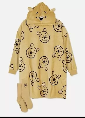 Buy Disney Winnie The Pooh Fleece Snuddie Hooded Oversized Blanket Hoodie Size M-L • 39.99£