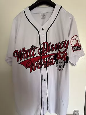 Buy Disney Parks Walt Disney World Baseball Jersey Top  Minnie -xl -Embroidered • 25£