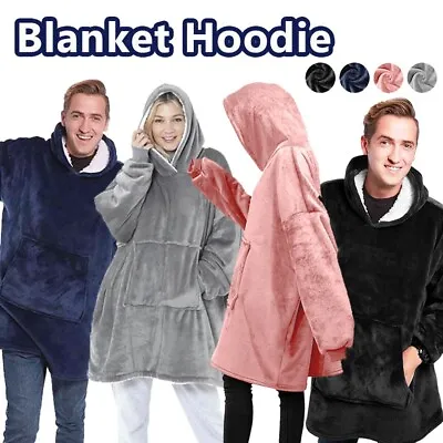 Buy Fleece Hoodie Blanket Oversized Ultra Plush Sherpa Giant Big Hooded Sweatshirt • 9.99£