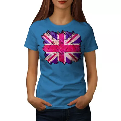 Buy Wellcoda United Kingdom Heart Womens T-shirt, Union Casual Design Printed Tee • 14.99£