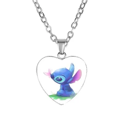 Buy Lilo & And Stitch Necklace Heart Pendant Charm Jewellery Chain A • 5.99£