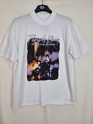 Buy Prince And The Revolution Unisex Band Tee White T-Shirt Purple Rain S Oversized • 13.99£