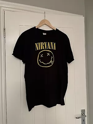 Buy Nirvana T Shirt Womens Size Small/Medium, Black With Yellow Motif • 4£
