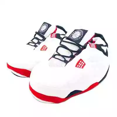 Buy One Size Fits All Aj Style White Red Blk Slippers Snug Trainers Sneakers Jordan • 22£