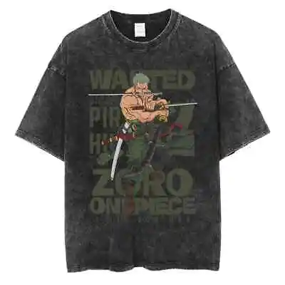 Buy One Piece Zoro Washed Oversized T-Shirt  Unisex • 26.16£